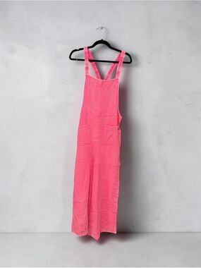 Pink Sleeveless Overalls One-Piece